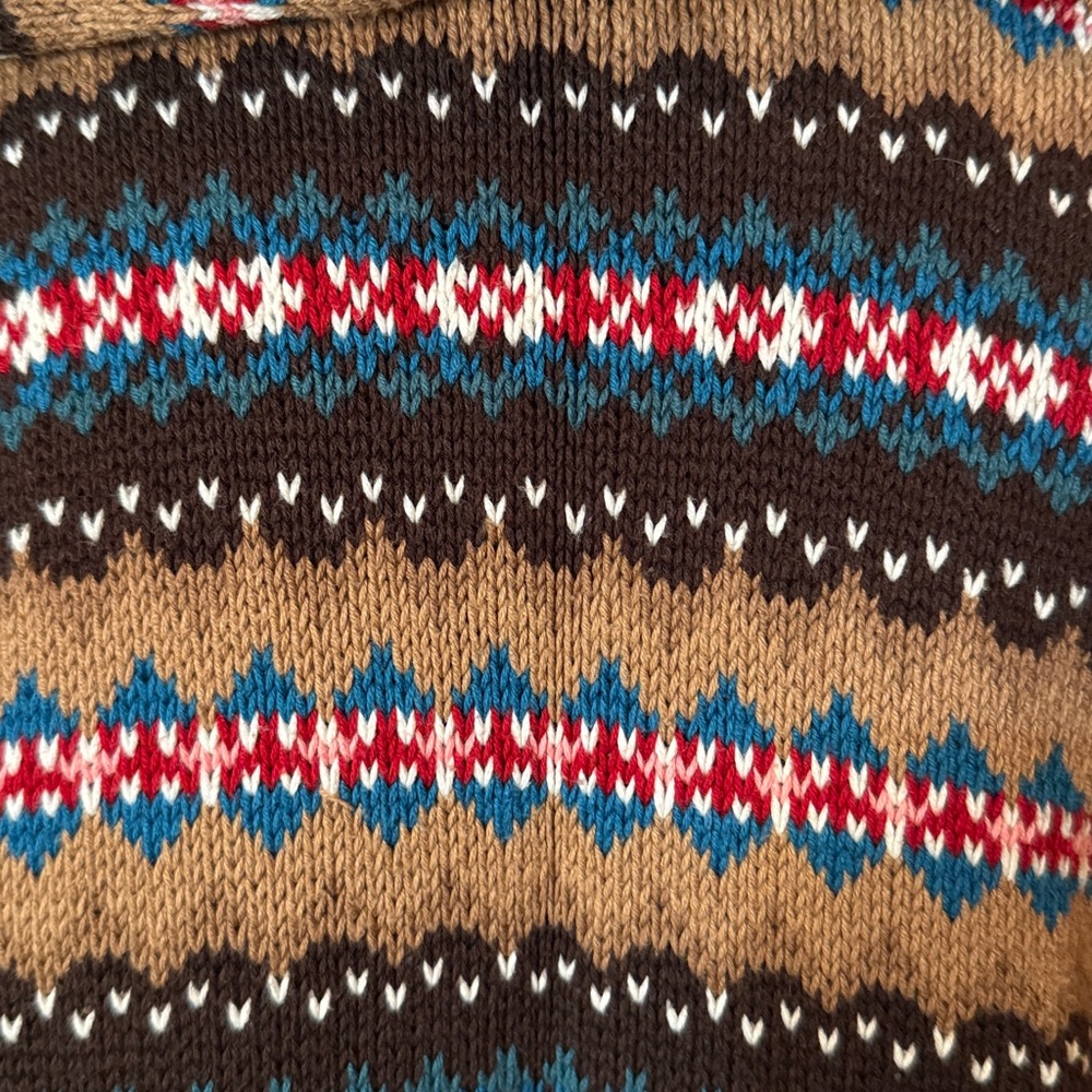 Chaps Ralph Lauren Vintage Fair Isle Shawl Cardigan Size L - Picture 11 of 16